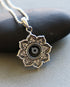 Sterling Silver Lotus With Diamonds  Charm -- SS/CH4/CR142
